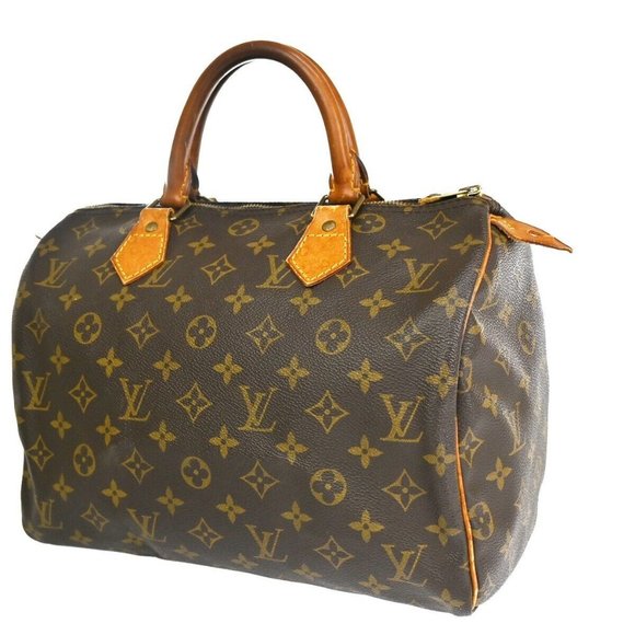 Authentic LOUIS VUITTON Speedy 30 Travel Hand Bag Monogram Leather Brown - Picture 13 of 15